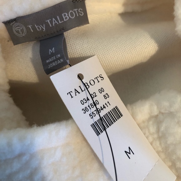 T by Talbots | 1/4 zip white Sherpa jacket NWT - Picture 4 of 4